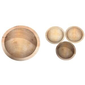 4 Lamson Tree Spirit Unfinished Hardwood Cherry Bowls 3-7 1/2” & 1-9” USA Made